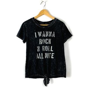 KISS ‘Rock N Roll All Night” Lyric Distressed Tee
